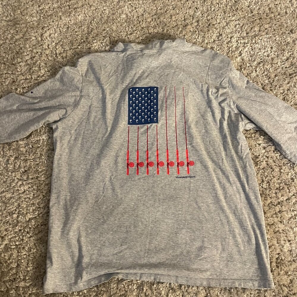 Vineyard Vines x LA Rams XL Heather Gray Long Sleeve Tee NFL Logo Sleeve Print - Picture 4 of 6